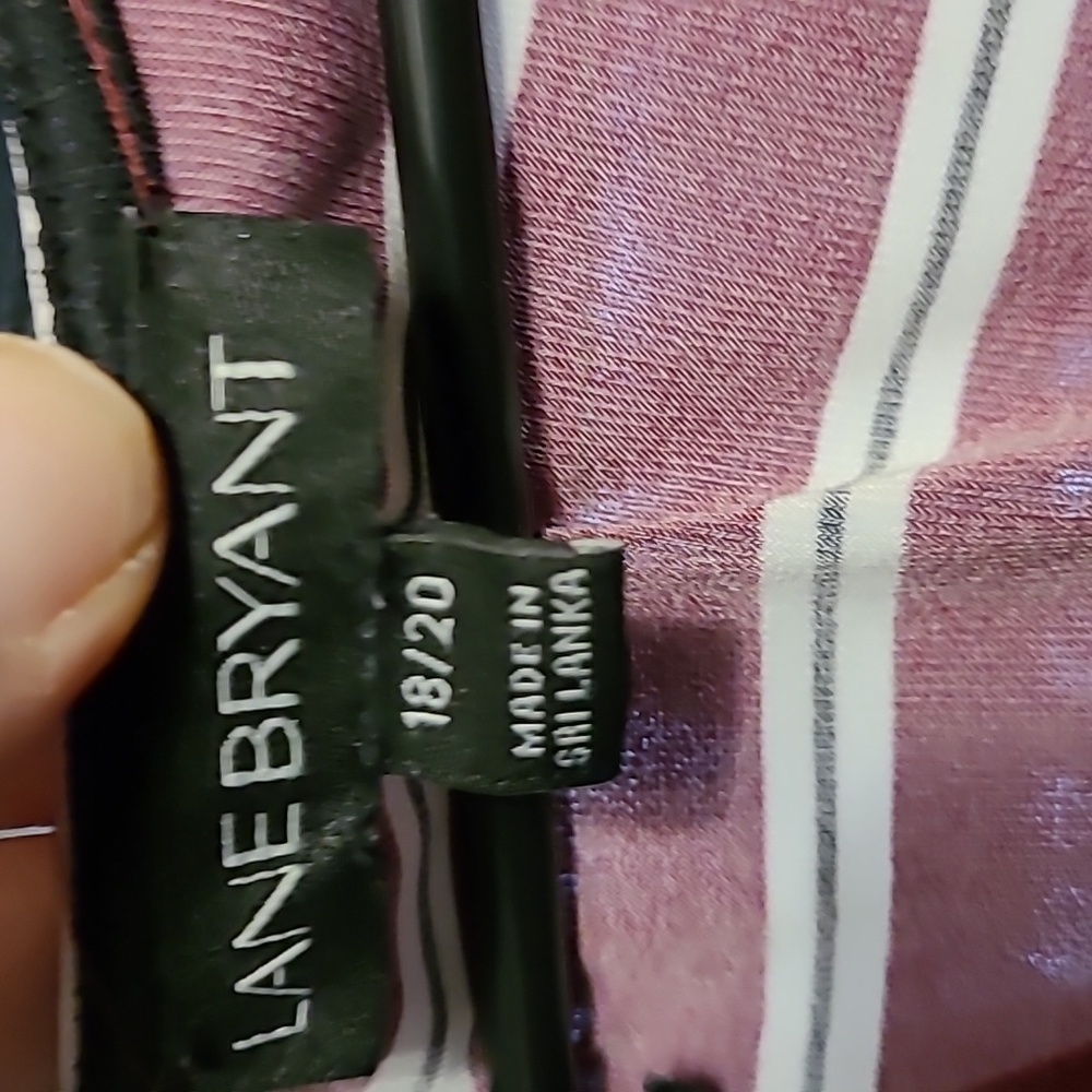 Lane Bryant Burgandy and white striped dress. - Picture 5 of 5